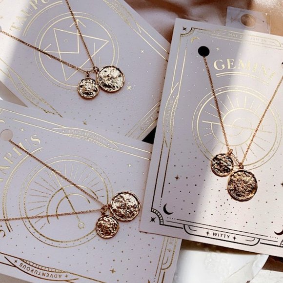 Zodiac Necklace Clavicle Necklace Sagittarius Libra Gemini - Picture 1 of 6